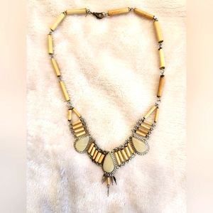 Bamboo. Handmade. Bib. Collar. Necklace. 17".